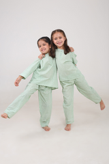 'Breezy Green' Unisex Organic Cotton Mulmul Kurta Pajama Set