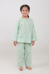 'Breezy Green' Unisex Organic Cotton Mulmul Kurta Pajama Set