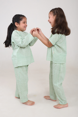 'Breezy Green' Unisex Organic Cotton Mulmul Co-ord Set