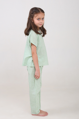 'Breezy Green' Unisex Organic Cotton Mulmul Co-ord Set