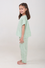 'Breezy Green' Unisex Organic Cotton Mulmul Co-ord Set