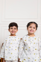 'Safari Trip' Unisex Organic Cotton Mulmul Kurta Pajama Set