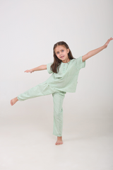'Breezy Green' Unisex Organic Cotton Mulmul Co-ord Set
