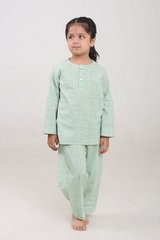 'Breezy Green' Unisex Organic Cotton Mulmul Kurta Pajama Set
