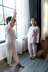 'Spring Bloom' Unisex Organic Cotton Mulmul Kurta Pajama Set