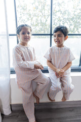 'Spring Bloom' Unisex Organic Cotton Mulmul Kurta Pajama Set