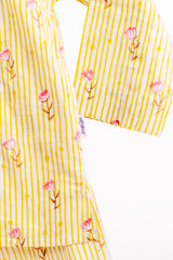 'Blooming Buds' Unisex Organic Cotton Kurta Pajama Set