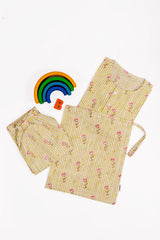 'Blooming Buds' Unisex Organic Cotton Kurta Pajama Set