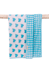Blue Elephant Cotton Mulmul Dohar