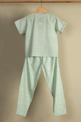 'Breezy Green' Unisex Organic Cotton Mulmul Co-ord Set