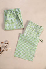 'Breezy Green' Unisex Organic Cotton Mulmul Co-ord Set