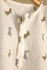 'Easter Bunny' Unisex Organic Cotton Mulmul Kurta Pajama Set