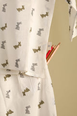 'Easter Bunny' Unisex Organic Cotton Mulmul Kurta Pajama Set