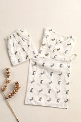 'Easter Bunny' Unisex Organic Cotton Mulmul Kurta Pajama Set