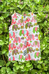 Elephant organic cotton mulmul unisex romper