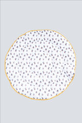 Hula Hoop hand screen printed cotton baby playmat, 40x40 inches, laid flat