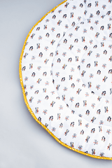 Hula Hoop hand printed baby playmat styled for tummy time and play