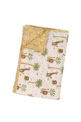 Forest Hand Block Printed Cotton Mulmul Quilt