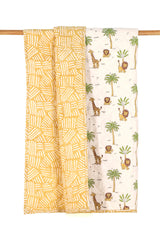 Forest Hand Block Printed Cotton Mulmul Quilt