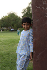 'Summer Sky' Unisex Organic Cotton Kurta Pajama Set