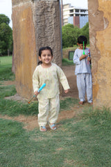 'Blooming Buds' Unisex Organic Cotton Kurta Pajama Set