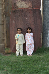 'Blooming Buds' Unisex Organic Cotton Kurta Pajama Set