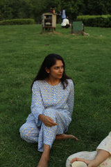 'Summer Sky' Cotton Kurta Pajama Set for Adults