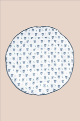 Koala hand block printed cotton baby playmat, 40x40 inches, laid flat