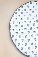 Koala hand block printed playmat showing details