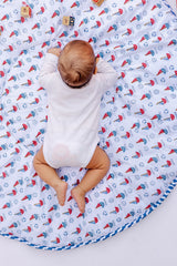 New born tummy Time on sail away playmat