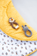Reversible Hula Hoop padded cotton playmat showing the reverse side