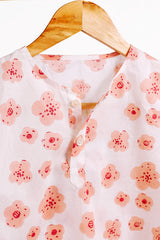 'Rose Garden' Unisex Organic Cotton Mulmul Kurta Pajama Set