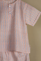 'Spring Bloom' Unisex Organic Cotton Mulmul Co-ord Set