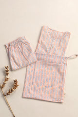 'Spring Bloom' Unisex Organic Cotton Mulmul Kurta Pajama Set