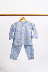 'Summer Sky' Unisex Organic Cotton Mulmul Kurta Pajama Set